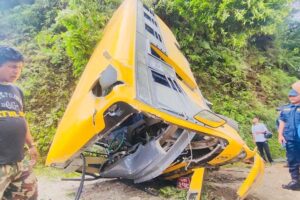 स्कुल बस दुर्घटना: आमा र छोराको मृत्यु