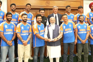 विश्वकप विजेता भारतीय क्रिकेट टिमसँग प्रधानमन्त्री मोदीको भेट