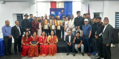 क्यानडामा नेपाली क्रीकेट टीमका कप्तान तथा खेलाडी रोहित पौडेल र दिपेन्द्रसिंं ऐरीलाई सम्मान