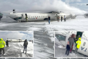 क्यानाडाको टोरण्टो पियर्सन विमानस्थलमा अवतरण क्रममा विमान पल्टियो, १९ जना घाइते, तीन जनाको अवस्था गम्भीर