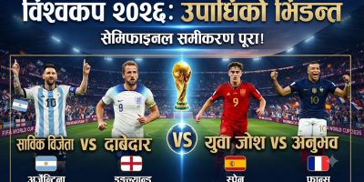 फिफा विश्वकप २०२६: सेमिफाइनल समीकरण पूरा, अर्जेन्टिना-इङ्ग्ल्यान्ड, स्पेन-फ्रान्स अन्तिम चारमा प्रवेश